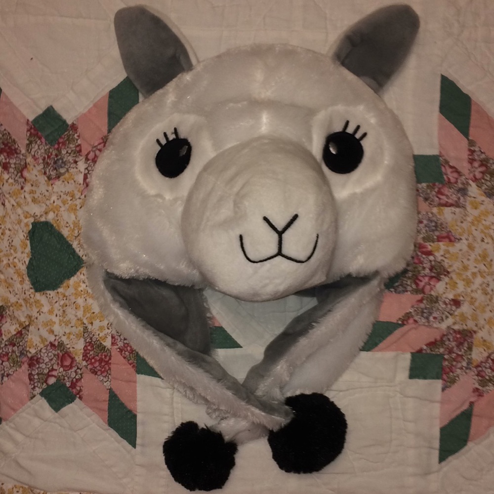 Funny plush llama hat